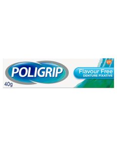 Poligrip Denture Fixative Cream Flavour Free 40g