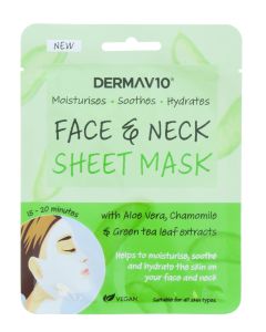 Derma V10 Aloe Vera Face and Neck Sheet Mask