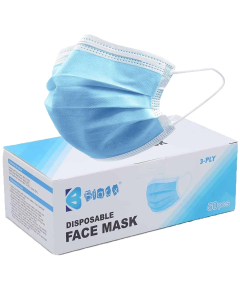 Bigox Face Mask Disposable Earloop Blue 50Pack with FREE Gift 100ml Sally Sanitiser