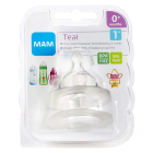 MAM Silicone Baby Bottle Teats  - Slow Flow - 2 Pack - Size 1 0M+