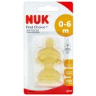 NUK First Choice Latex Teat 0-6 Months Medium Feed Hole 